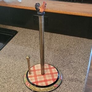 Tracy Porter Multicolor Rooster Paper Towel Holder